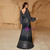 In Stock:Ship in 48 Hours Sexy Black Sequins Long Sleeve Split Party Dress