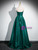 Simple Green Satin Strapless Pleats Prom Dress