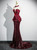 Sexy Burgundy Mermaid Sequins Prom Dress