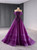 Purple Tulle Beading Sequins Off the Shoulder Prom Dress Purple Tulle Beading Sequins Off the Shoulder Prom Dress