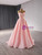 Princess Pink Tulle Strapless Beading Prom Dress