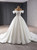 White Satin Lace See Through Top Off the Shoulder Wedding Dress