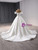 White Satin Lace See Through Top Off the Shoulder Wedding Dress