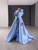 Blue Satin One Shoulder Sequins Prom Dress Blue Satin One Shoulder Sequins Prom Dress