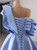 Blue Satin One Shoulder Sequins Prom Dress