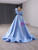 Blue Satin One Shoulder Sequins Prom Dress Blue Satin One Shoulder Sequins Prom Dress