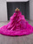 Fuchsia Tulle Off the Shoulder Beading Sequins Prom Dress