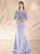 Purple Mermaid Puff Sleeve Beading Prom Dress