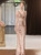 Gold Mermaid Sequins V-neck Beading Prom Dress