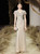 Champagne Mermaid V-neck Cap Sleeve Beading Prom Dress