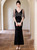 Black Mermaid Sequins V-neck Prom Dress