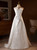 Sexy White Satin Strapless Appliques Wedding Dress