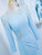 Blue Mermaid Pleats Beading Prom Dress
