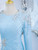 Blue Mermaid Pleats Beading Prom Dress