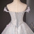 Gray Ball Gown Tulle Off the Shoulder Appliques Quinceanera Dress