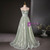 Green Sequins Puff Sleeve Pleats Quinceanera Dress