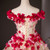 Champagne Tulle Red 3D Flower Quinceanera Dress