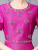 Fuchsia Satin Short Sleeve Beading Crystal Mother Of The Bride Dress