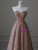 Sweetheart neckline with delicate straps on pink sequin formal gown