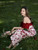 Burgundy Print Off the Shoulder Prom Dress