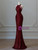 Burgundy Mermaid Seuqins Beading Prom Dress