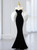 Black Velvet Mermaid Strapless Prom Dress