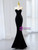 Black Velvet Mermaid Strapless Prom Dress