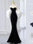 Black Velvet Mermaid Strapless Prom Dress