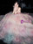 Pink Tulle Flower Strapless Prom Dress
