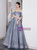 Blue Tulle Sequins Pleats Spaghetti Straps Beading Prom Dress