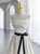 Beige White Satin Strapless Pleats Wedding Dress