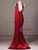 Burgundy Mermaid Satin Strapless Prom Dress