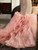 Pink Gray Tulle Mermaid Pleats Prom Dress