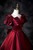 Burgundy Short Sleeve Bow Quinceanera Dress