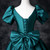 Green Satin Short Sleeve Pleats Bow Quinceanera Dress