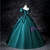 Green Satin Off the Shoulder Beading Quinceanera Dress