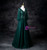 Dark Green V-neck Long Sleeve Sequins Prom Dress