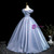 Blue Tulle Off the Shoulder Pleats Quinceanera Dress