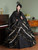 Black Ball Gown Short Sleeve Rococo Baroque Dress