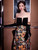Sequins Black Velvet Strapless Prom Dress
