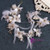 feather soft tiara bride head hair white flowers pink pearl crystal