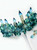 wedding hair accessores green fabric flower long icicle queen crown luxury tiara