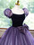 Purple Tulle Sequins Puff Sleeve Quinceanera Dress