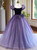 Purple Tulle Sequins Puff Sleeve Quinceanera Dress