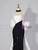Black Mermaid Sequins White Satin Bow Prom Dress