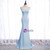 Light Blue Mermaid Prom Dress With Shawl