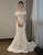 Sexy White Mermaid Pleats Strapless Wedding Dress