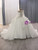 White Ball Gown Sequins Long Sleeve Wedding Dress