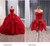 Red Ball Gown Strapless Sequins Beading Prom Dress With Detachable Hem