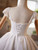 White Satin Lace Straps Wedding Dress